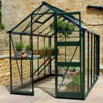 Aluminium Greenhouse 248 - Green, Zero Threshold Doorway Aluminium Greenhouse 248 - Green, Zero Threshold Doorway