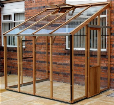 Cedar Lean To Greenhouse 329 - Aluminium Hybrid
