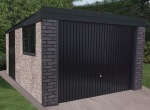 Spar Pent Concrete Garage 348 - Charcoal, Brick Posts Spar Pent Concrete Garage 348 - Charcoal, Brick Posts