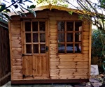 Georgian Apex Summerhouse 150 - Shiplap, Single Door, Fitted Free Georgian Apex Summerhouse 150 - Shiplap, Single Door, Fitted Free