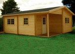 Multi Room Apex 70mm Log Cabin 809 - Integral Porch Multi Room Apex 70mm Log Cabin 809 - Integral Porch