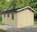 Wooden Log Garage 900 - Apex, Personnel Door, Double Glazed Wooden Log Garage 900 - Apex, Personnel Door, Double Glazed
